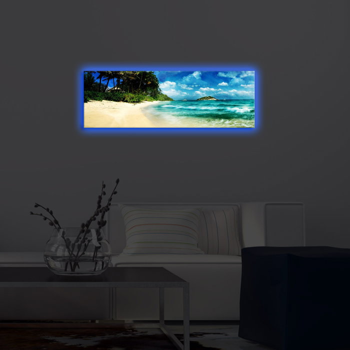 Wallity Lienzo Decorativo Iluminado con LEDs 30x90 cm Multicolor